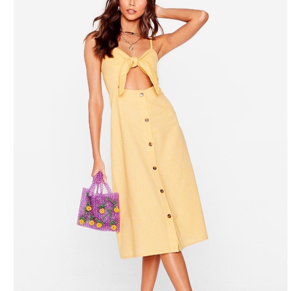 Cutout yellow dress
